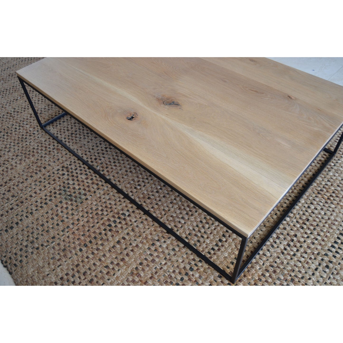 Modern Fusion: Oak and Steel Coffee Table